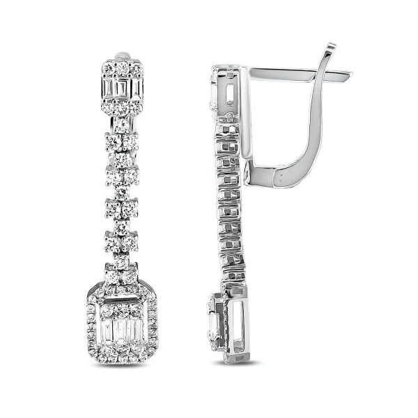 Diamant Fantasie Baguette Ohrring