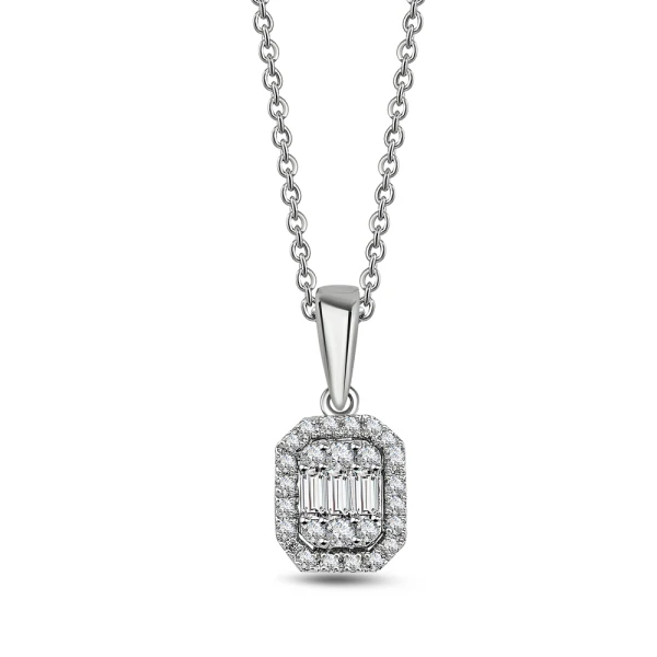 F-Farbe Diamant Baguette Kette
