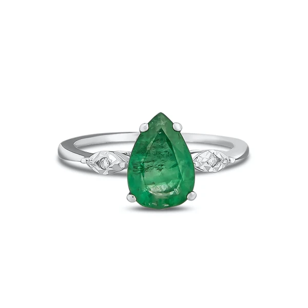 Markisenschliff Diamant Smaragd Ring