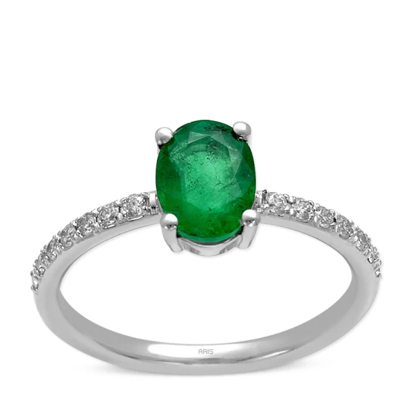 Diamant Oval Schliff Smaragd Ring