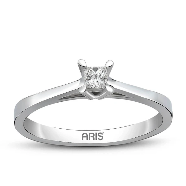 0,20 Karat Prinzess-Schliff Diamant-Solitärring
