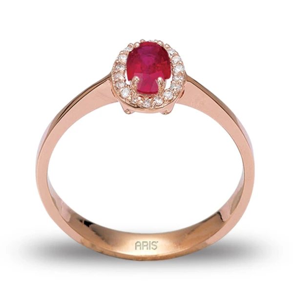 Diamant Rubin Gold Ring