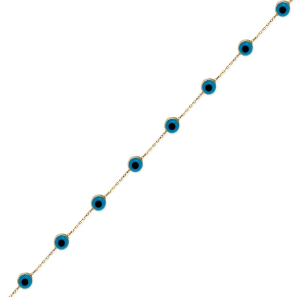 14 Karat Gold Nazar Perlen Armband
