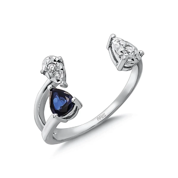 Diamant Saphir Tropfen Miracle Ring