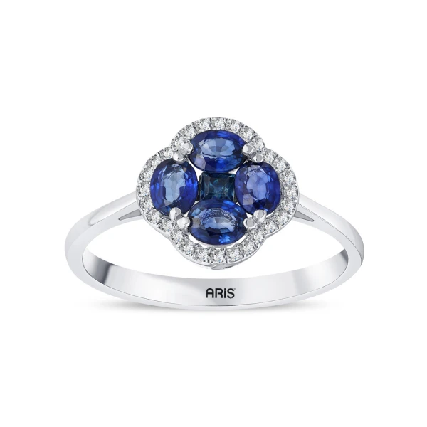 0.95 Karat Saphir Diamant Ring