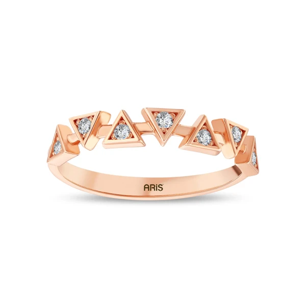 0.12 Karat Diamant Dreieck Design Ring