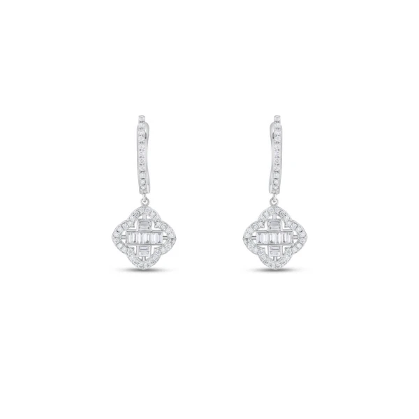Charmy Baguette Glanz Diamant-Ohrringe