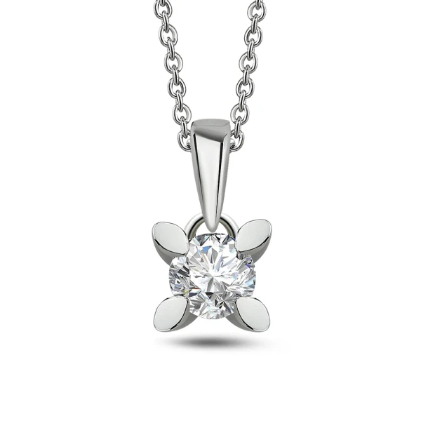 0,30 Karat D-Farbe Diamant Solitär-Halskette