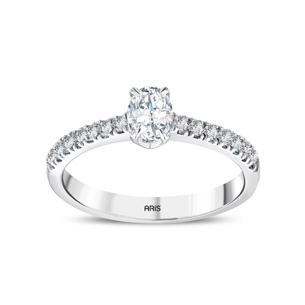 1,06 Karat Oval D-Farbe Solitär Diamantring mit internationalem Zertifikat“