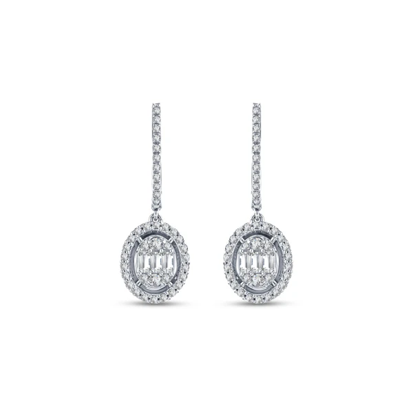L’oval 0,86 Karat Diamant Hängende Ohrringe