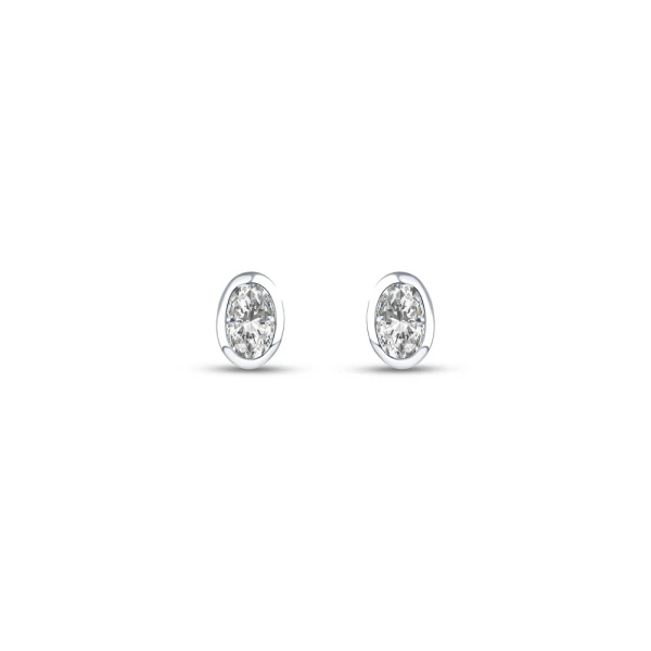 L’oval 0,37 Karat Ovaler Solitär Diamant-Ohrringe