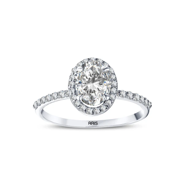L’oval 1,28 Karat Ovaler Solitär Diamantring mit internationalem Zertifikat