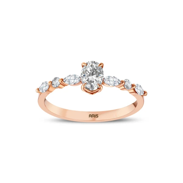 L’oval 0,67 Karat Ovaler Solitär Diamantring