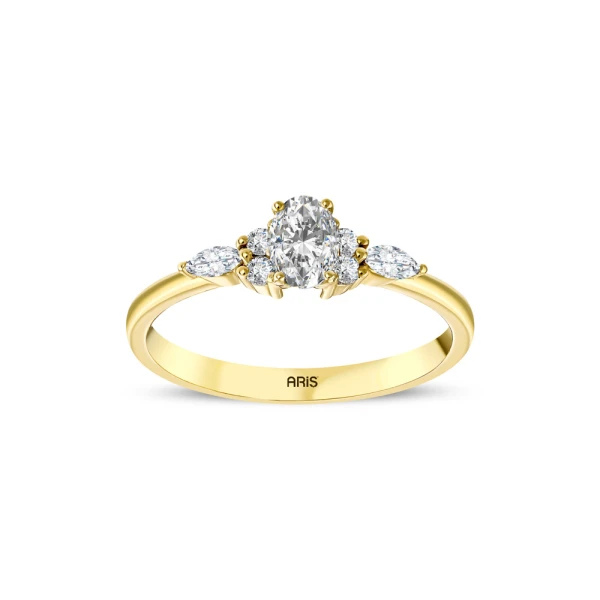 L’oval 0,51 Karat Ovaler Solitär Diamantring