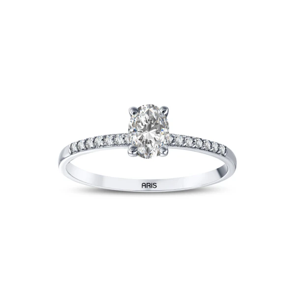 L’oval 0,43 Karat Ovaler Solitär Diamantring