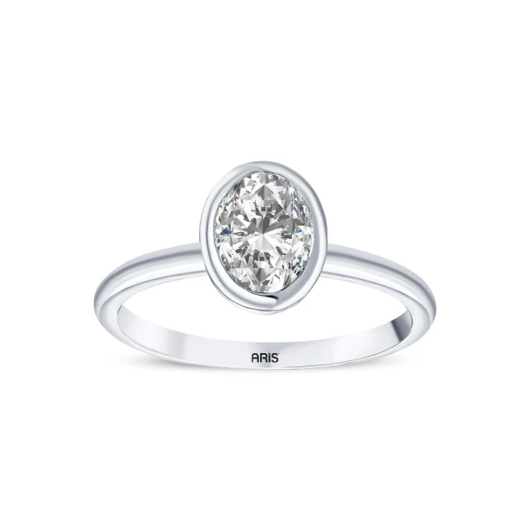 L’oval 0,90 Karat Solitär Diamantring mit internationalem Zertifikat