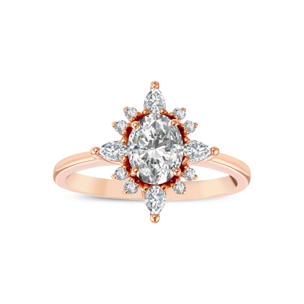 L’oval 1,27 Karat Ovaler Diamantring im Vintage-Stil mit internationalem Zertifikat
