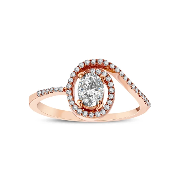 L’oval 0,55 Karat Ovaler Design-Diamantring