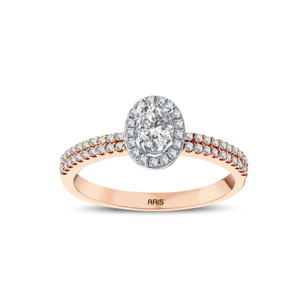 L’oval 0,57 Karat Ovaler Design-Diamantring