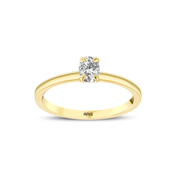 L’oval 0,52 Karat Ovaler Solitär Diamantring mit internationalem Zertifikat