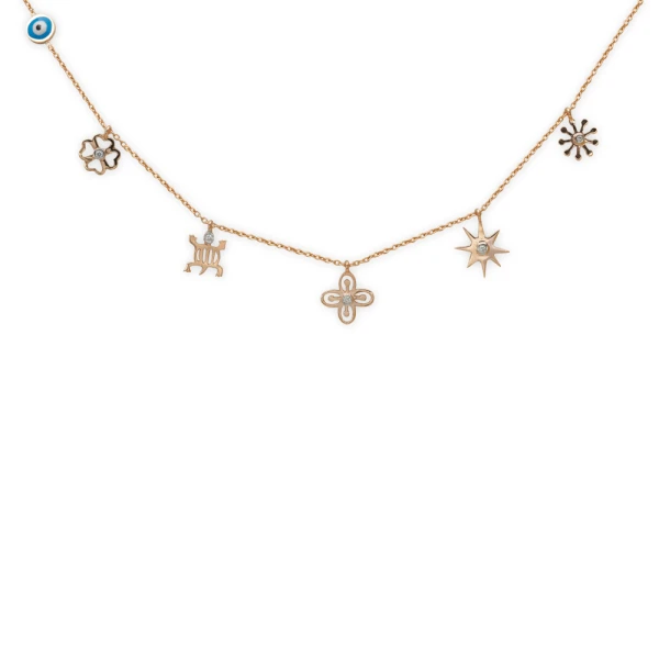 Diamant Gold Talisman Symbolkette