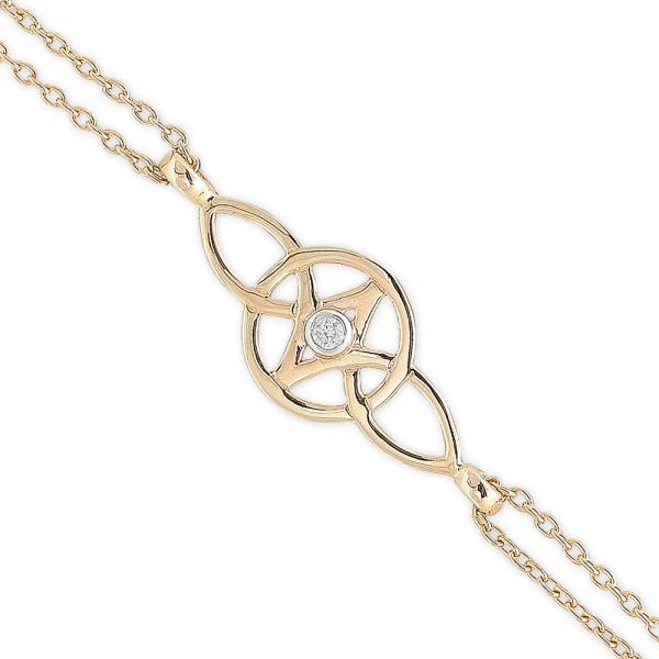 Keltisches Symbol – Diamant Gold Ewige Liebe (Serch Bythol) Armband