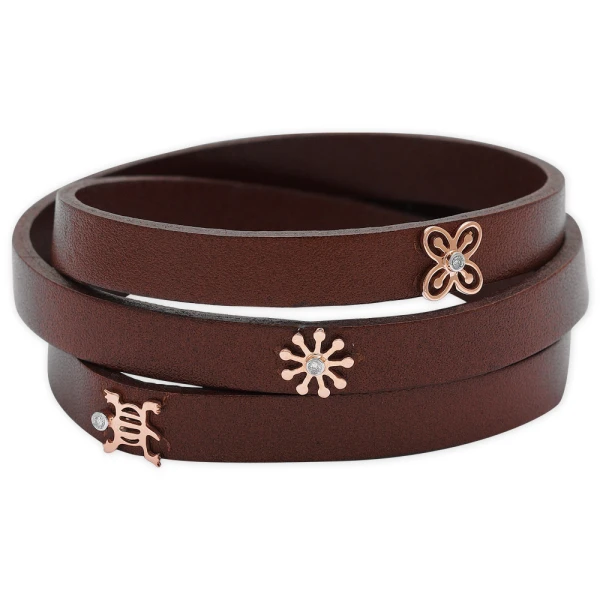 Diamant Symbol Schwarzes Lederarmband