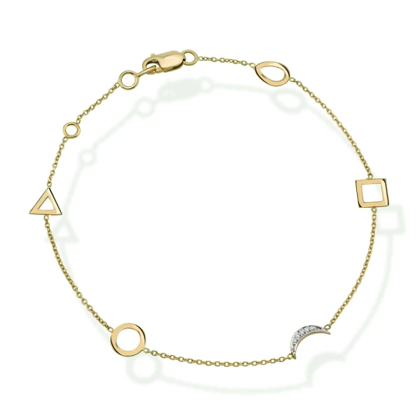 Diamant Armband mit 4-Elemente-Symbol