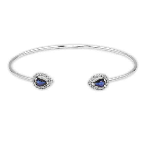 Diamant Tropfen Saphir Armreif