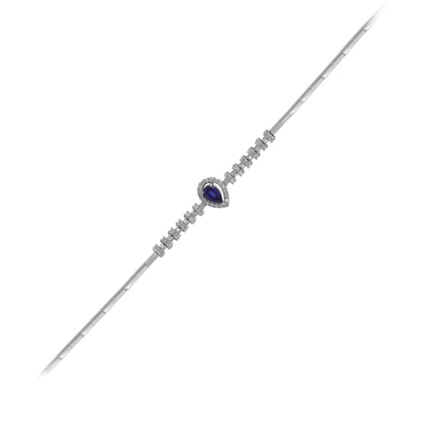 Diamant Tropfen Saphir Armband