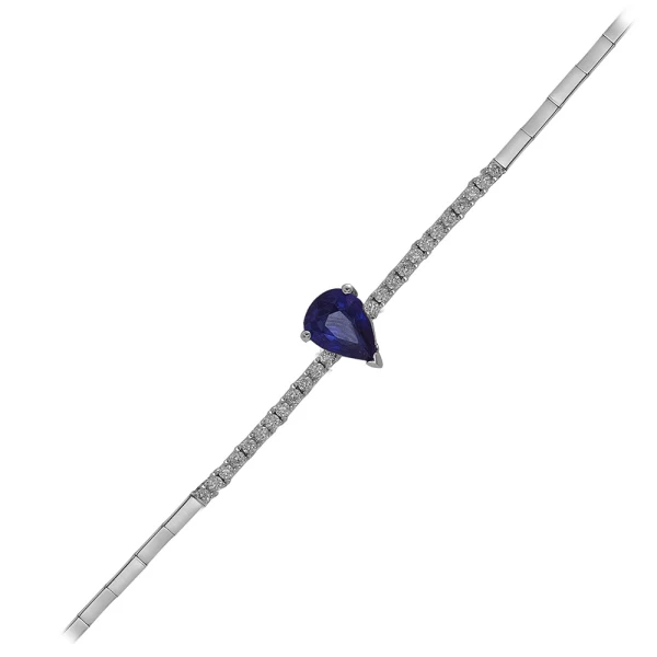 Diamant Tropfen Saphir Armband