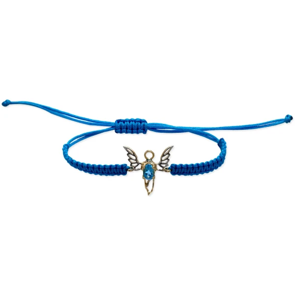 Sandalfon Machtengel Blautopas Gold Armband