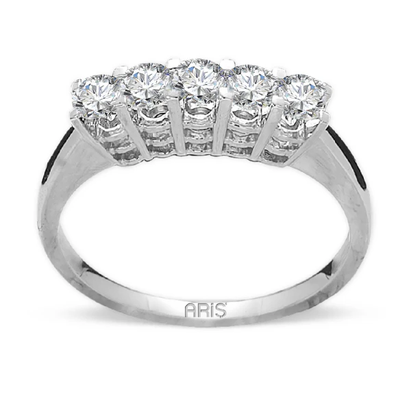 0,45 Karat Fünfstein Diamant Ehering