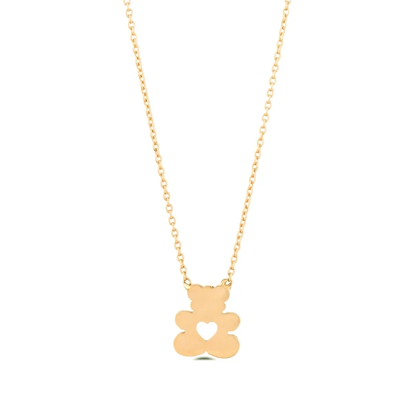 14 Karat Gold Teddybär Kette