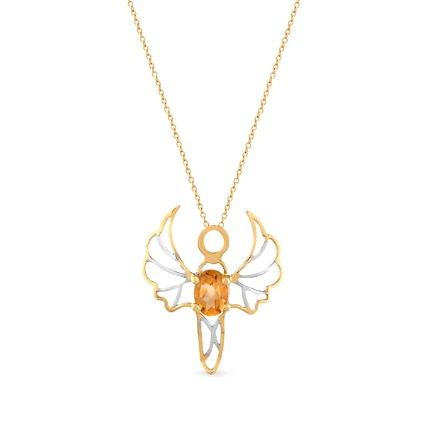 Liebesengel Citrin Gold Halskette (Jibril)