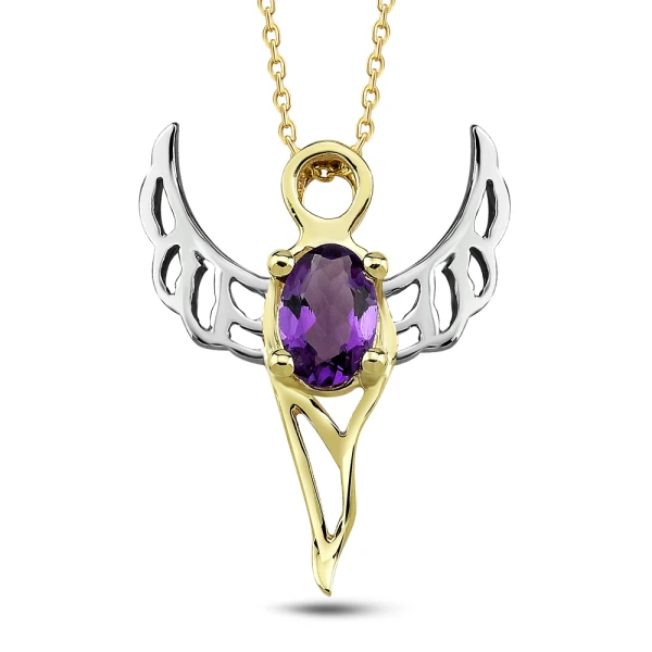 Weisheitsengel Amethyst Gold Halskette (Zadkiel)
