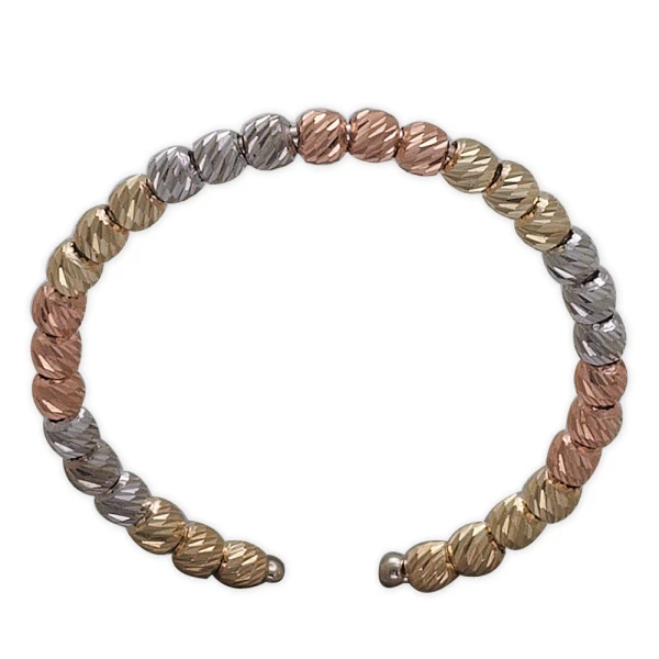 14 Karat Gold Dorika Dreifarben Kugelring