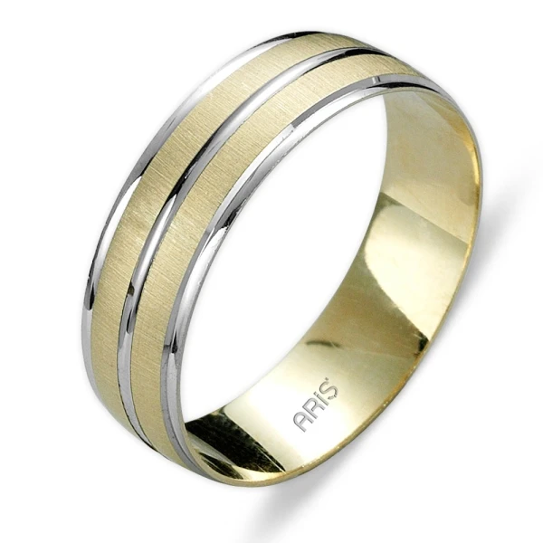 Zweifarbiger Gold Ehering Damenmodell