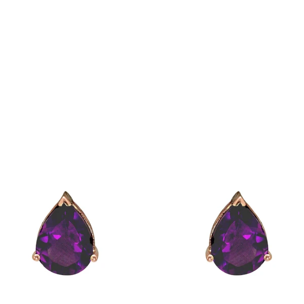 Tropfen Amethyst Gold Ohrring