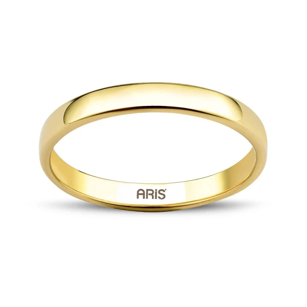 Bombierter Klassischer Gold Ehering (3 mm) Damenmodell