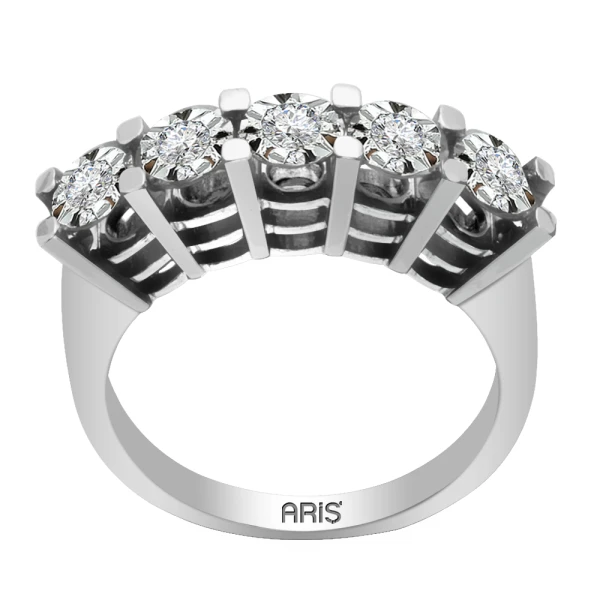 2,25 Karat Diamant Fünfstein Miracle Ehering