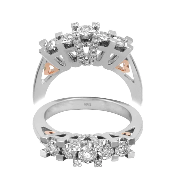 Diamant 5-Steine Miracle Ehering (0,50 Ct.)