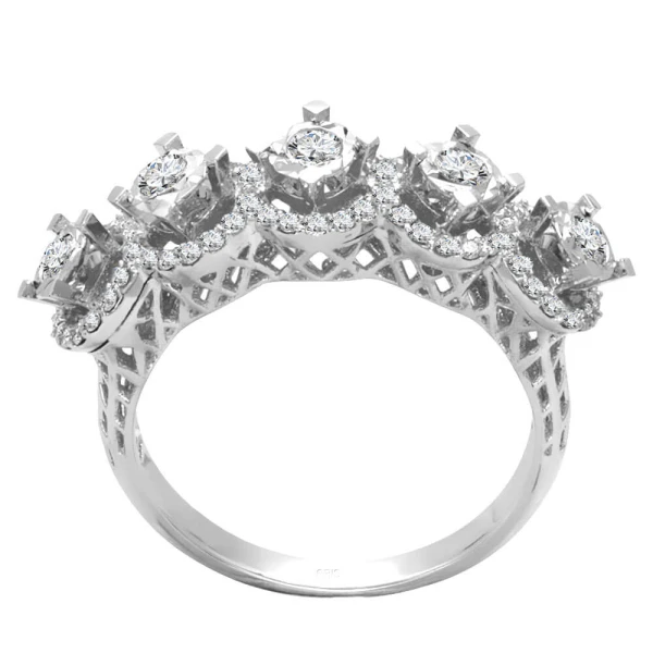 Diamant Fünfstein Ring mit 1,25 Ct. Optik