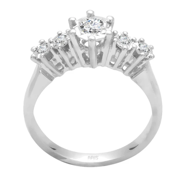 Miracle Diamant Fünfstein Ring mit 0,75 Karat Optik