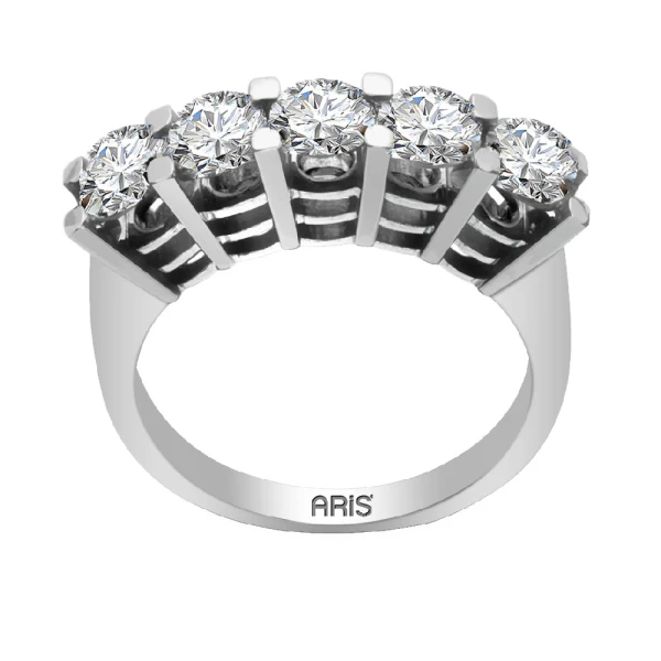1,50 Ct. Diamant D-Farbe 5-Steine Ehering mit GIA-Zertifikat