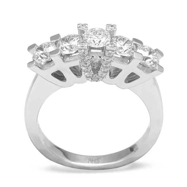1.51 Karat Diamant Fünfstein Ehering