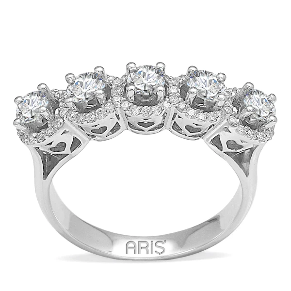 1.27 Karat Diamant Fünfstein Ehering