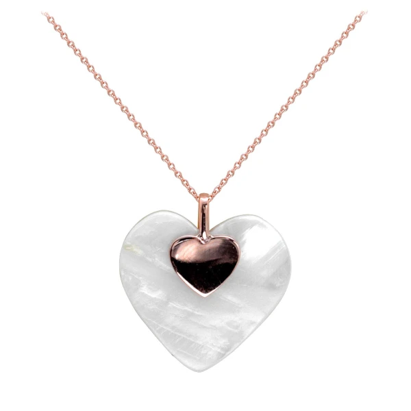 14 Karat Gold Herzmuster Perlmutt Kette