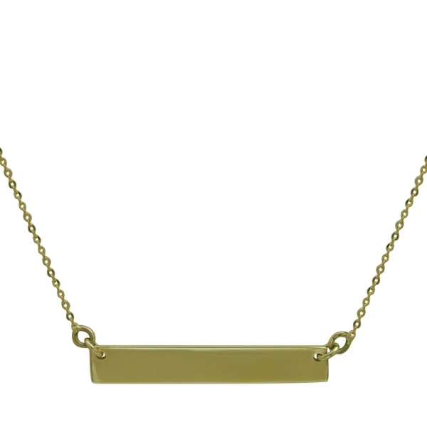 14 Karat Gold Plakette Kette (mit Gravur)
