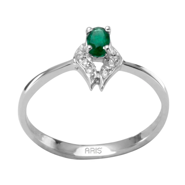 Smaragd Tulpe Diamantring